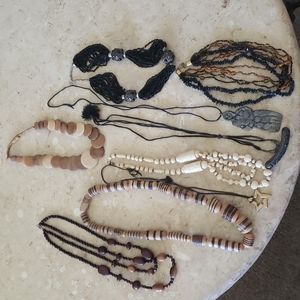 Necklaces, various sizes and materials. 9 in total! Fun and unique!